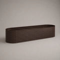 Bac rialzato ovale in acciaio marrone scuro, 180 × 60 × 60 cm