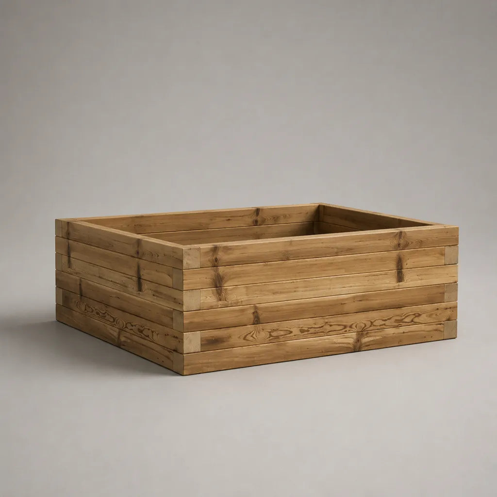 Lettino rettangolare in pino marrone naturale solido 120 × 80 × 45 cm