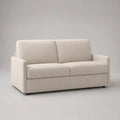 Set di 2 pezzi – Divano diritto a due posti in poliestere ecru, 180 × 88 × 86 cm