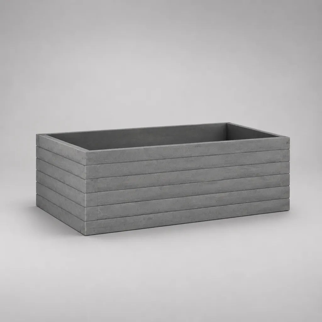 Giardino rettangolare in cemento grigio, 80 × 40 × 40 cm