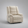Sedia relax elettrica in tessuto crema ricci con schienale alto, 94 × 96 × 105 cm