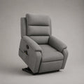 Sedia reclinabile elettrica con schienale alto in tessuto grigio chiaro, 76 × 92 × 108 cm