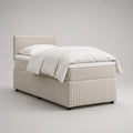 Letto singolo a molla in tessuto con materasso, materasso e testiera, letto 90 × 200 cm