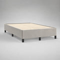 Letto matrimoniale imbottito in poliestere beige con piano con latte, senza testiera, 160 × 200 cm